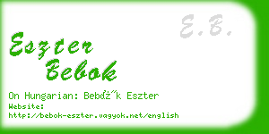 eszter bebok business card